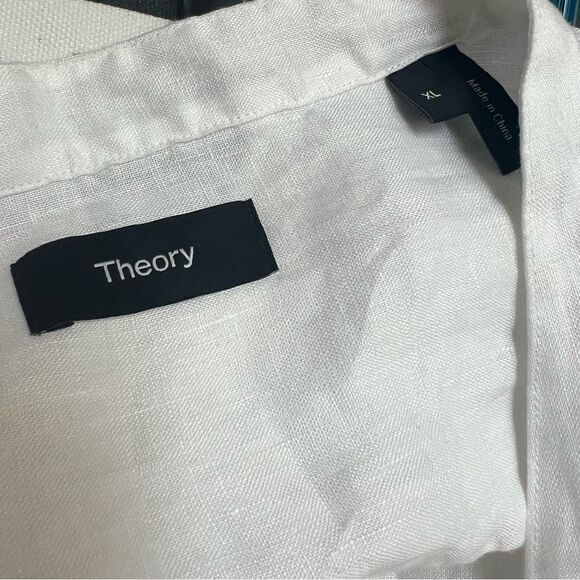 Theory Irving Relaxed Linen White XL NEW MSRP $225 - Picture 7 of 8